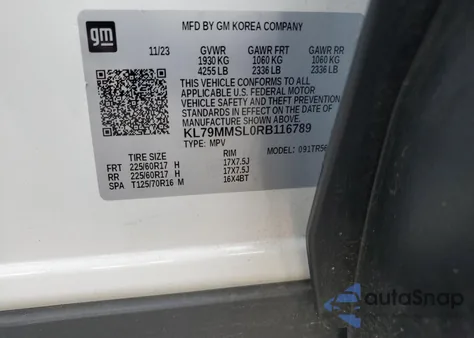 2024 Chevrolet Trailblazer Ls from USA, damaged, VIN KL79MMSL0RB116789